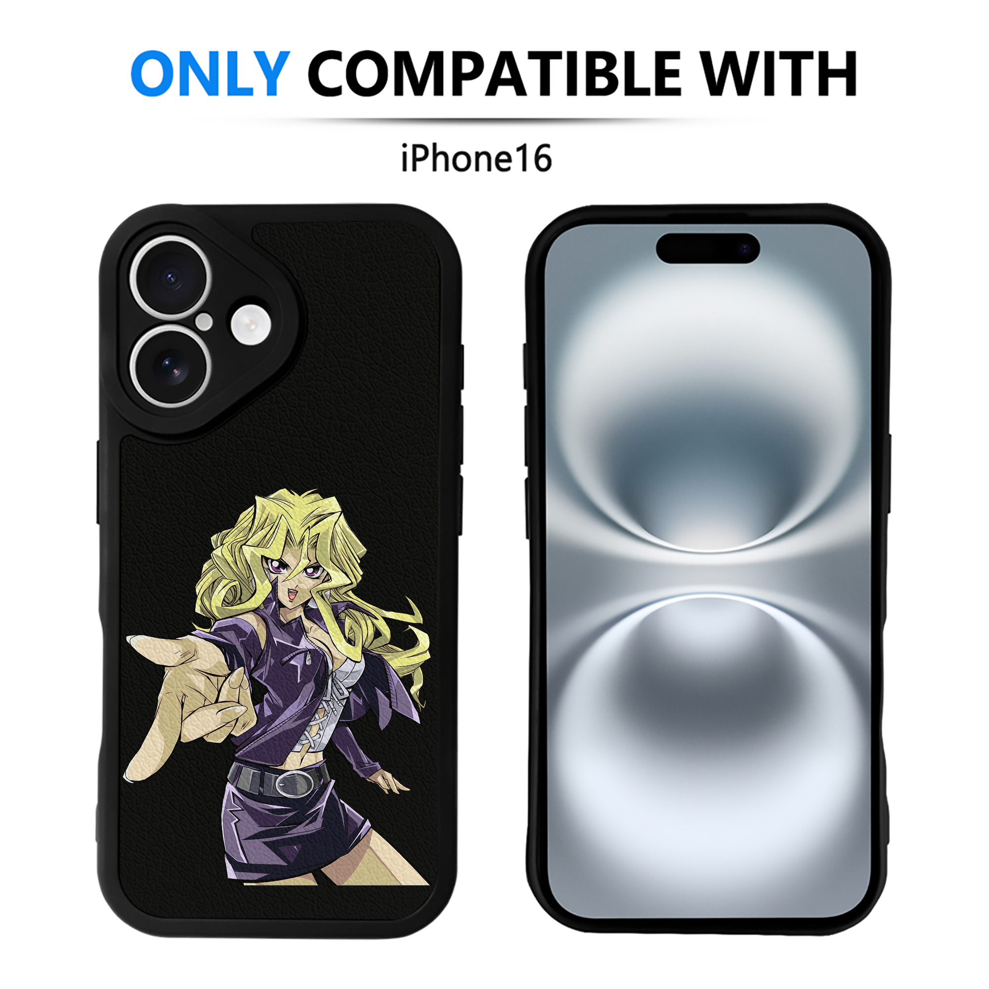 （画像用） 遊☆戯☆王 Yu-Gi-Oh! 【iPhone 16シリーズ対応】シリコンスマホケース（レザー調） 材質：シリコン